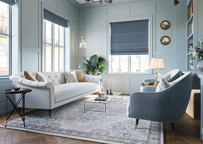 Jakarta, Blue Agate - Motorised Roman Blind - Image 6
